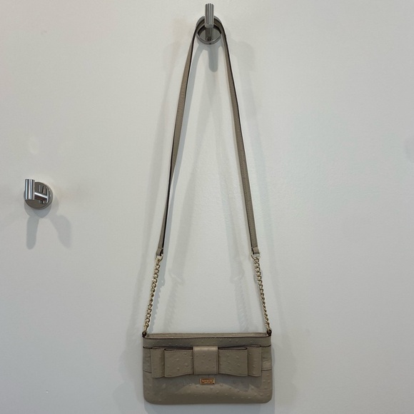 Kate Spade New York Presley Charm City Ostrich Crossbody Leather Bag, beige/nude - Picture 2 of 9
